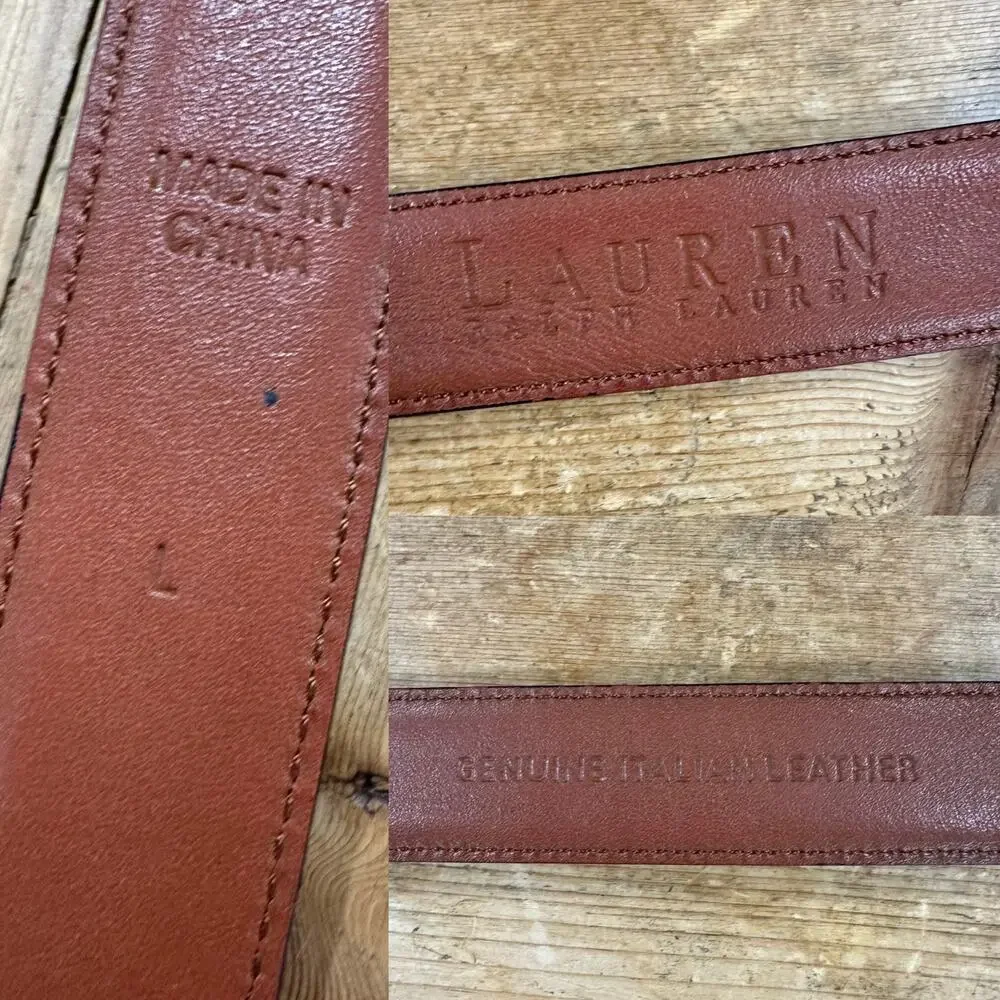 Lauren Ralph Lauren Logo Reversible Black Leather Belt Size‎ Large/X Large